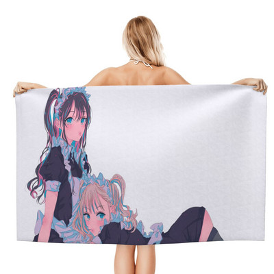 Anime Manga Girl Hot Spring Home Vonios rankšluostis Paplūdimio rankšluostis Paplūdimio rankšluostis Viešbutis Didelis vonios rankšluostis Mikropluošto rankšluostis 70X140