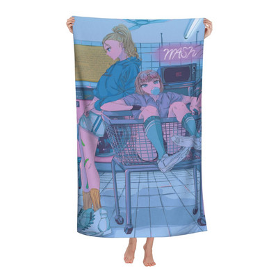 Anime Manga Girl Hot Spring Home Vonios rankšluostis Paplūdimio rankšluostis Paplūdimio rankšluostis Viešbutis Didelis vonios rankšluostis Mikropluošto rankšluostis 70X140