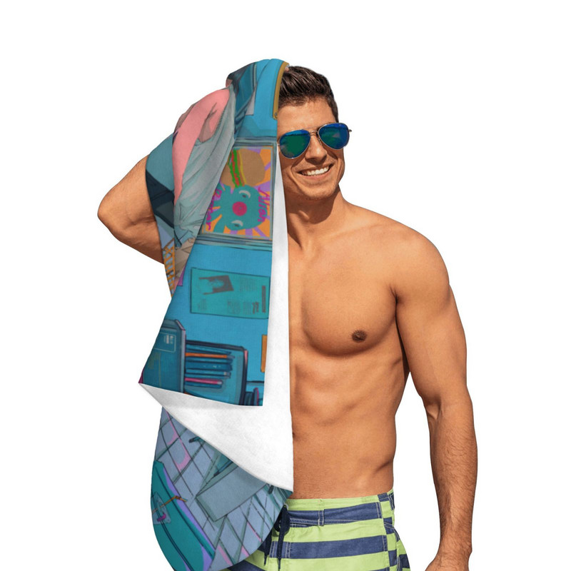 Anime Manga Girl Hot Spring Home Vonios rankšluostis Paplūdimio rankšluostis Paplūdimio rankšluostis Viešbutis Didelis vonios rankšluostis Mikropluošto rankšluostis 70X140