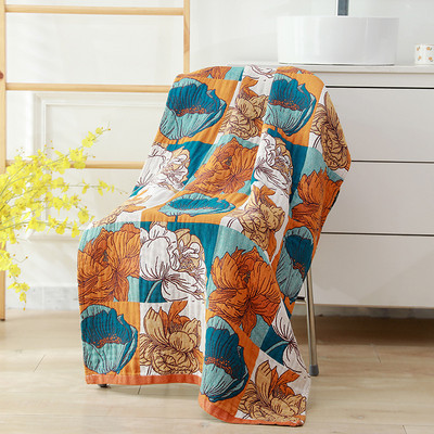 Moteriškas vaikiškas ilgas vonios rankšluostis 80*160 animacinis filmukas gėlių penkių sluoksnių medvilnės marlės vonios kambariui, daugkartinio naudojimo greitai džiūstantis aukštos kokybės