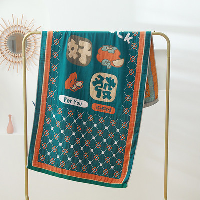 Moteriškas vaikiškas ilgas vonios rankšluostis 80*160 animacinis filmukas gėlių penkių sluoksnių medvilnės marlės vonios kambariui, daugkartinio naudojimo greitai džiūstantis aukštos kokybės