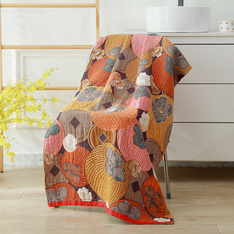 Moteriškas vaikiškas ilgas vonios rankšluostis 80*160 animacinis filmukas gėlių penkių sluoksnių medvilnės marlės vonios kambariui, daugkartinio naudojimo greitai džiūstantis aukštos kokybės