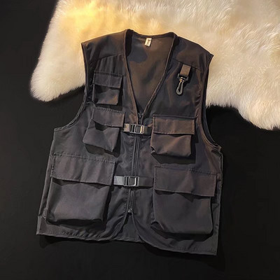 Vestă vintage de damă cu decolteu în V și buzunar