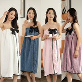 Juoda Big Bow koralų vilnos vonios rankšluosčių suknelė, moteriška, sugerianti žiemą, nešiojama įvyniojama suaugusiems, didelis rankšluostis, vonios kambario dušo reikmenys