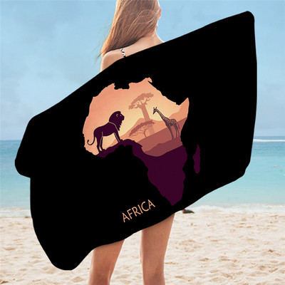 BeddingOutlet világtérkép fürdőlepedő fürdőszoba Afrikai térkép Mikroszálas strandtörölköző Földrajz Színes zuhanytörölköző 75x150cm Dropship