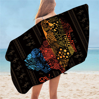 BeddingOutlet világtérkép fürdőlepedő fürdőszoba Afrikai térkép Mikroszálas strandtörölköző Földrajz Színes zuhanytörölköző 75x150cm Dropship