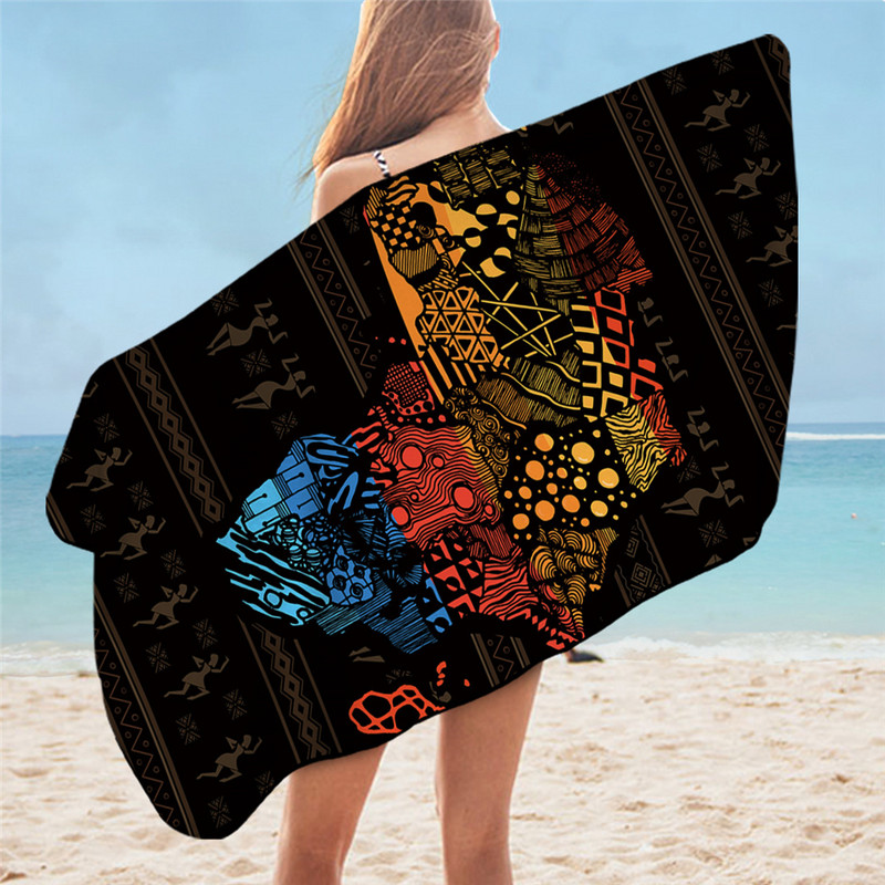 BeddingOutlet világtérkép fürdőlepedő fürdőszoba Afrikai térkép Mikroszálas strandtörölköző Földrajz Színes zuhanytörölköző 75x150cm Dropship