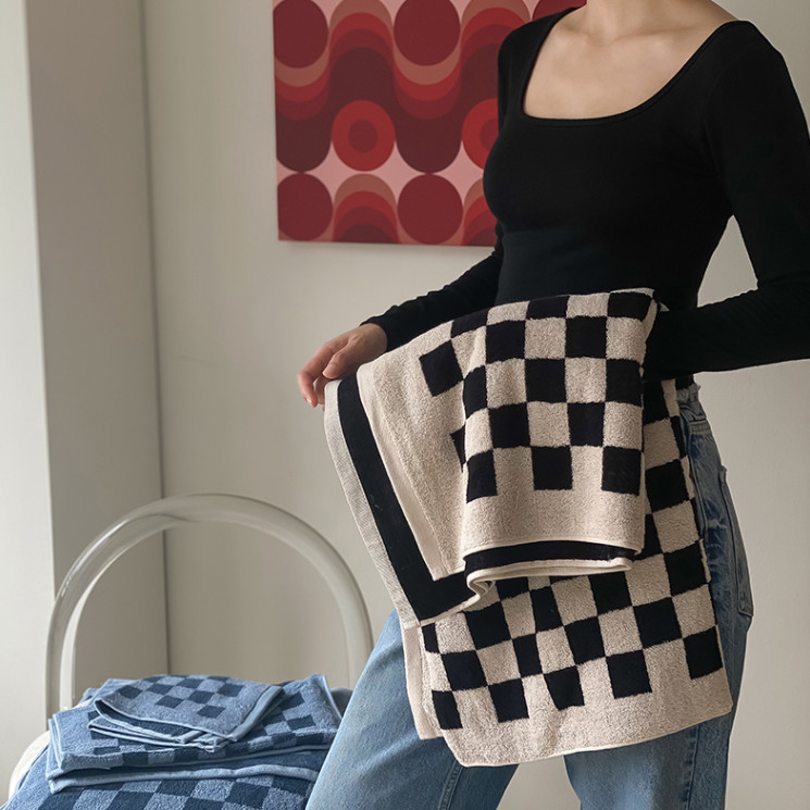 Super upijanje vode retro šahovski ručnik za lice za ruke, brzo sušenje Odgovarajući pamučni hotelski ručnik s dugim spajalicama