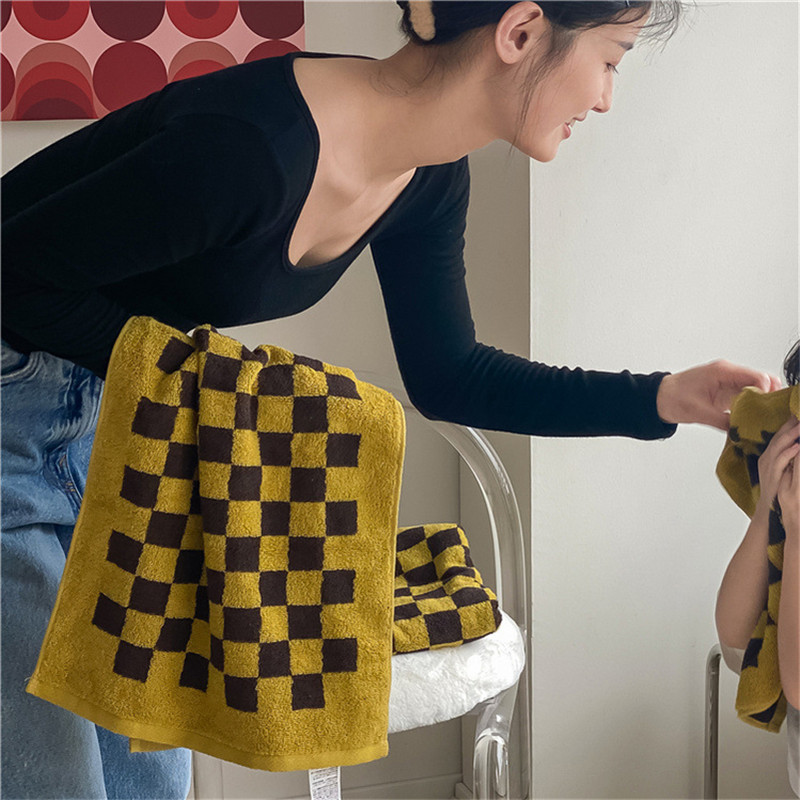 Super upijanje vode retro šahovski ručnik za lice za ruke, brzo sušenje Odgovarajući pamučni hotelski ručnik s dugim spajalicama
