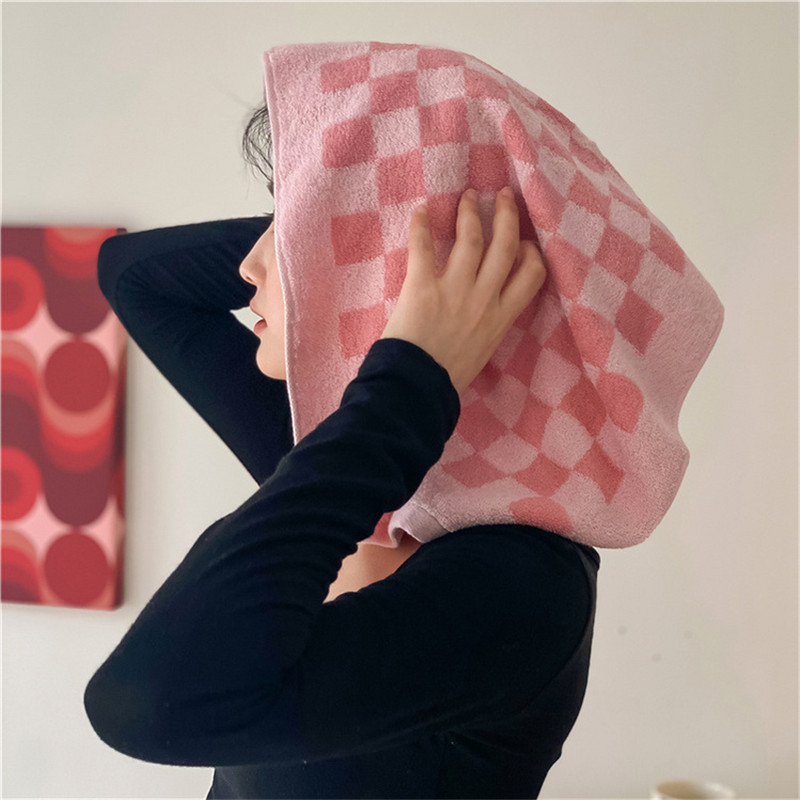 Super upijanje vode retro šahovski ručnik za lice za ruke, brzo sušenje Odgovarajući pamučni hotelski ručnik s dugim spajalicama