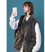 Vesta lata din denim cu buzunar