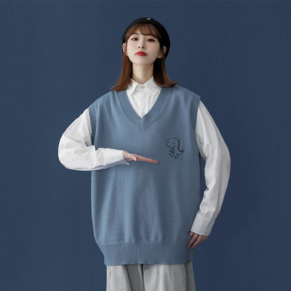 Női V-nyakú mellény nyomtatással