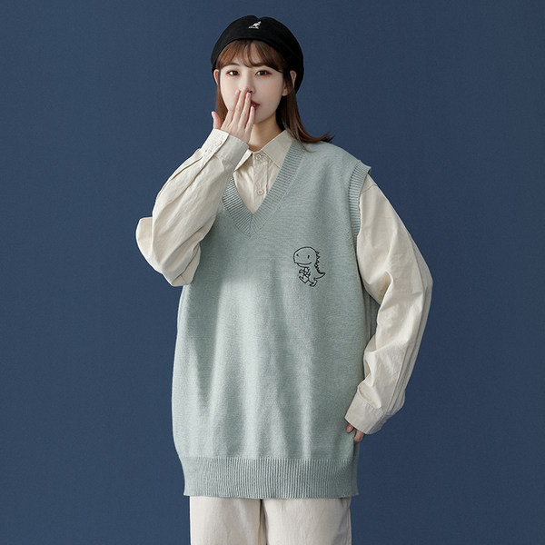 Női V-nyakú mellény nyomtatással