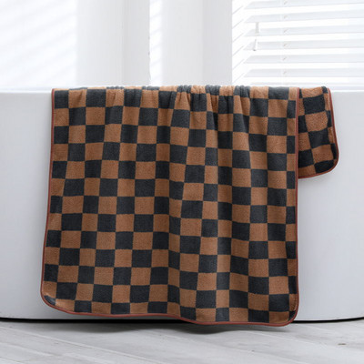 Ručnik za kupanje od koraljnog flisa Navlake za šahovnicu Mekani upijajući ručnik Kupaonski ručnik Suha traka za kosu Kapa Ručnik Dnevne potrepštine Kupaonica