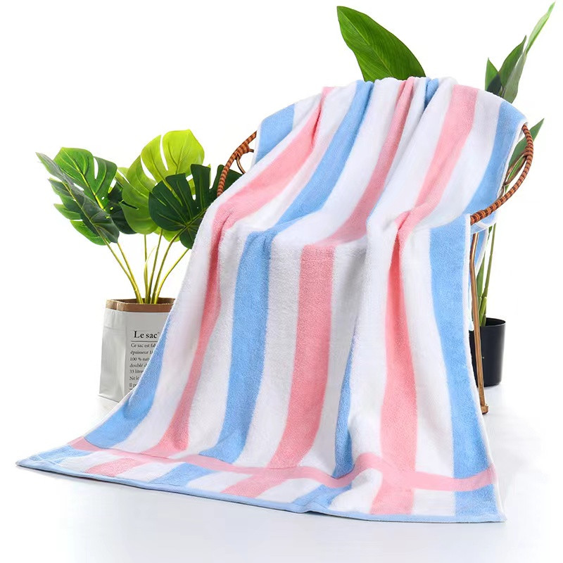 1 buc prosop de baie mare, cu dungi colorate, din bumbac, prosoape de baie de lux, foarte absorbante, cu uscare rapidă, prosop de plajă Pareo pentru adulți