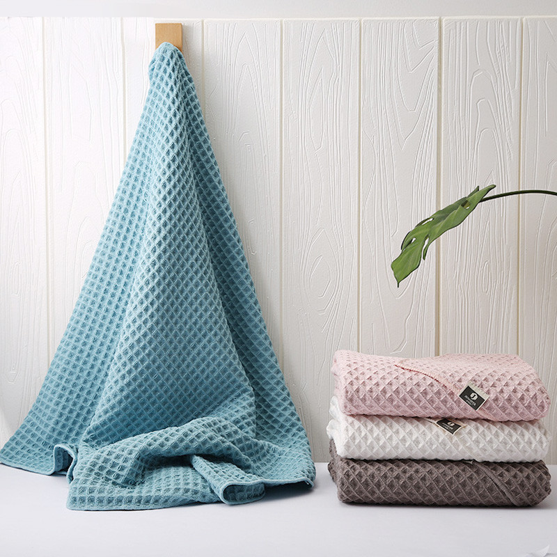 Mosodo Waffle Cotton Vonios rankšluosčiai Minkštas mikropluošto plaukų džiovinimo rankšluostis vonios kambariui Dušo įvyniojimas skalbimo šluoste plaukimo paplūdimyje Cover up