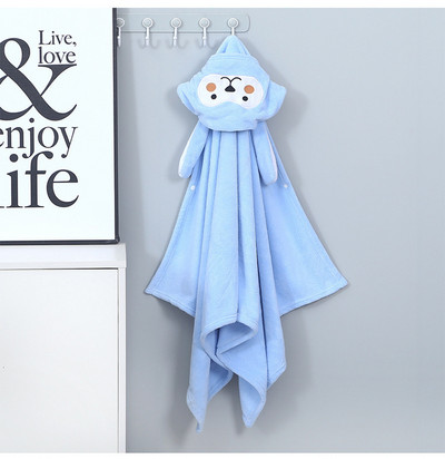 Animacinių filmų vaikiškas kepuraitės vonios rankšluostis, pastorintas mielas kūdikis, itin minkštas, sugeriantis gobtuvas koralų vilnos chalatas, kurį galima dėvėti antklodę