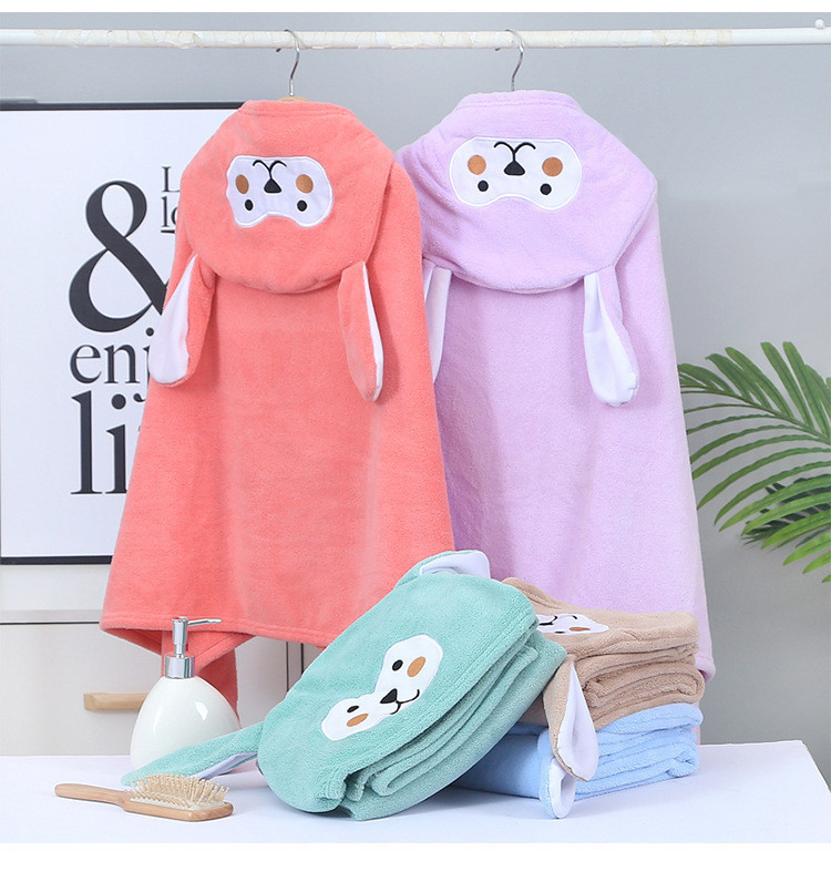 Animacinių filmų vaikiškas kepuraitės vonios rankšluostis, pastorintas mielas kūdikis, itin minkštas, sugeriantis gobtuvas koralų vilnos chalatas, kurį galima dėvėti antklodę