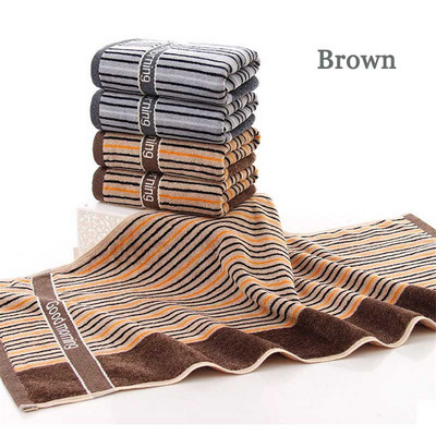 1vnt 100% medvilninis paplūdimio rankšluostis 34cm*75cm Patogus minkštas medvilninis dryžuotas vyriškas veido prausiklis