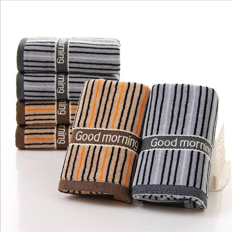 1vnt 100% medvilninis paplūdimio rankšluostis 34cm*75cm Patogus minkštas medvilninis dryžuotas vyriškas veido prausiklis