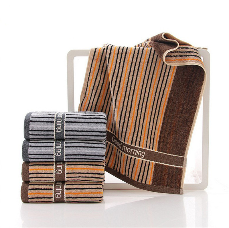 1vnt 100% medvilninis paplūdimio rankšluostis 34cm*75cm Patogus minkštas medvilninis dryžuotas vyriškas veido prausiklis