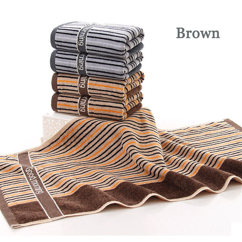 1vnt 100% medvilninis paplūdimio rankšluostis 34cm*75cm Patogus minkštas medvilninis dryžuotas vyriškas veido prausiklis