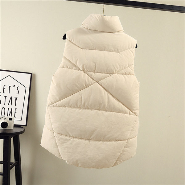 Ženski casual prsluk s patentnim zatvaračem, gumbima i džepom