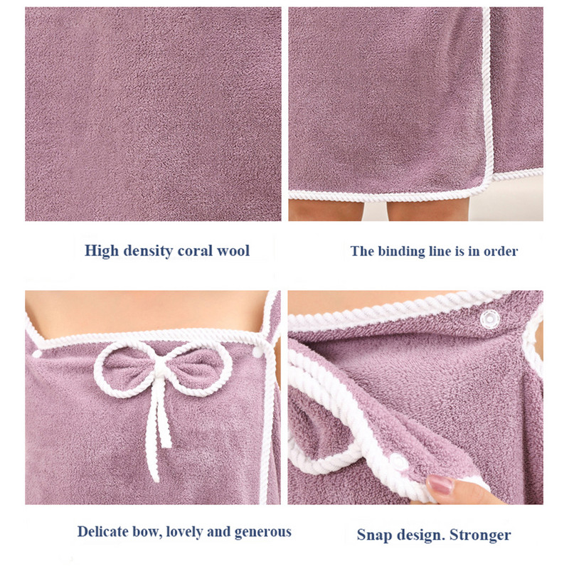 Nešiojami vonios rankšluosčiai Superfine Fiber rankšluosčiai Minkštas sugeriantis prašmatnus rankšluostis rudeniui žiemai Viešbutis Namai Vonios Dovanos Moteriškas Chalatas