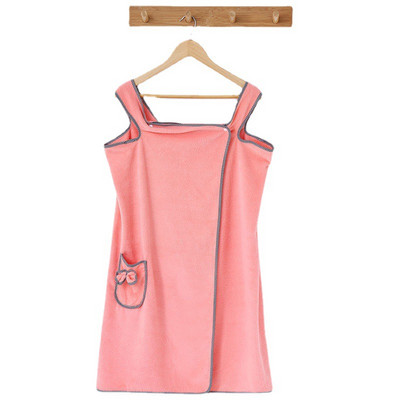 Prosop de baie din lână moale de corali magic, purtabilă, cu bretele pentru adulți, fustă de baie, bentiță, uscător de păr, șapcă de duș