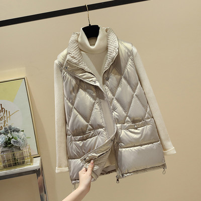 Trijų spalvų moteriška liemenė su kišene