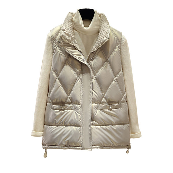 Trijų spalvų moteriška liemenė su kišene