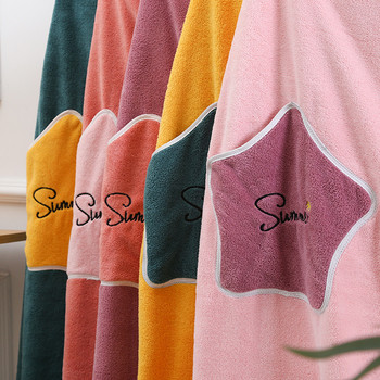 Дамски микрофибърен халат за баня за душ Дамски меки хавлиени кърпи за възрастни Дамски домашен текстил Хавлии за баня и сауна Баня