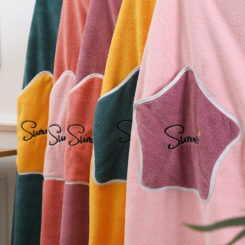 Női hordható mikroszálas fürdőköpeny zuhany női puha fürdőlepedő felnőtteknek Lady Lady Textil Fürdő- és szaunatörölközők Fürdőszoba