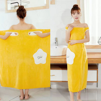 Анимационни коралови кадифени кърпи за баня Сапунена бързосъхнеща кърпа за възрастни презрамка Домакински рокли за кърпи за баня Аксесоари за баня