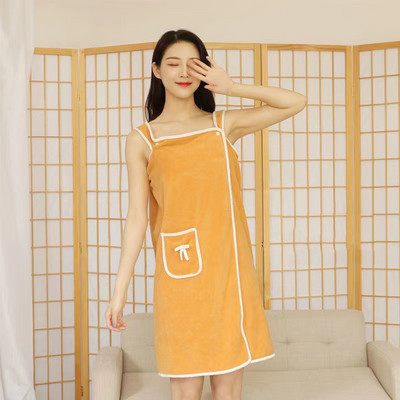 Moteriška madinga, minkšta koralų vilna, nešiojamas rankšluostis, greitai džiūstantis chalatas, apvyniojamas krūtinės suknele