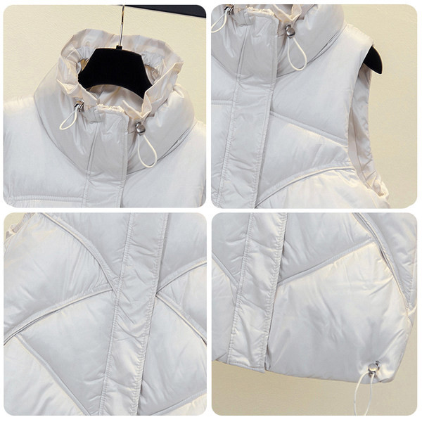 Γυναικείο casual γιλέκο με λάστιχο και φερμουάρ