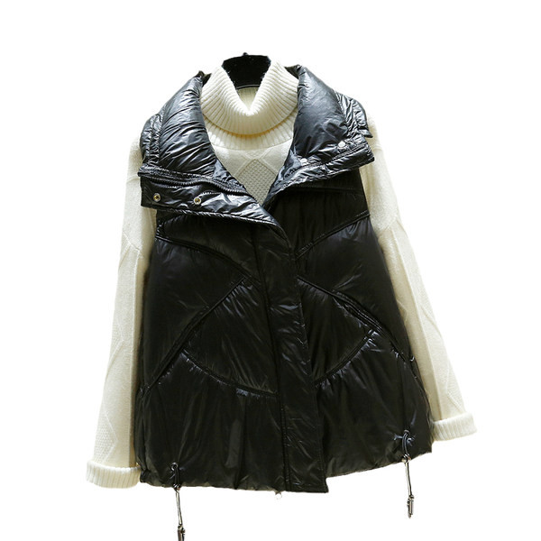 Γυναικείο casual γιλέκο με λάστιχο και φερμουάρ