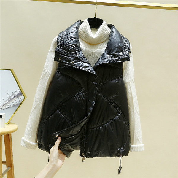 Γυναικείο casual γιλέκο με λάστιχο και φερμουάρ