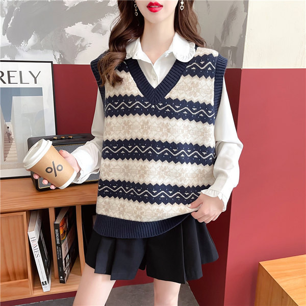 Ženski ležerni prsluk s V izrezom