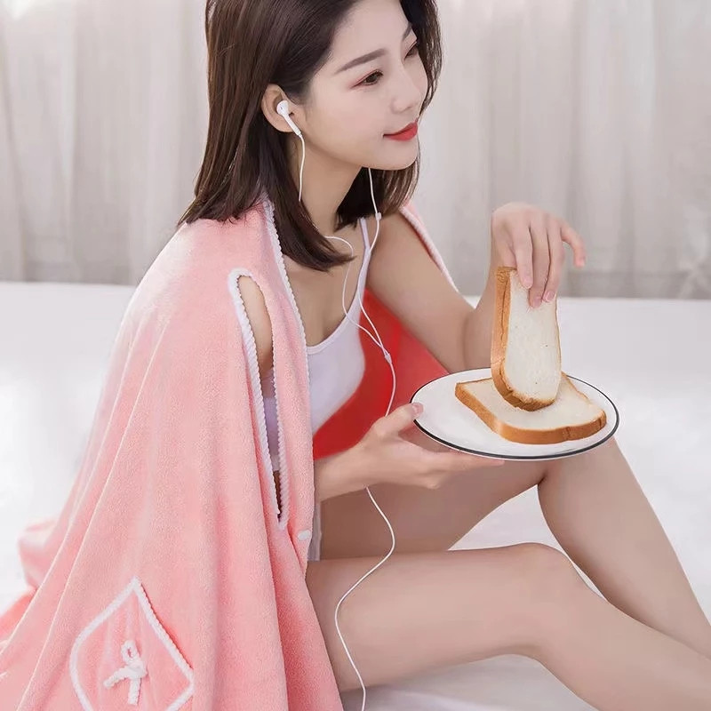 Koralų vilnos suknelė voniai, dėvima slenka, vonios rankšluostis, minkštas, sugeriantis, greitai džiūstantis vamzdelis, viršutinis keičiamas chalatas mergaitėms