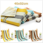 Cotton Color Stripe Long Travel Hotel Nakvynės namai Nešiojama skalbimo servetėlė treniruoklių salė Joga Bėgimas Didelis Rankšluostis Paplūdimyje Vonios rankšluosčiai Dovana mėgėjams