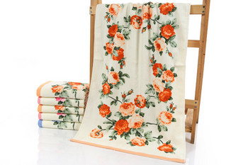 Памучни кърпи за баня с флорални шарки 75*140 см за възрастни, плажни хавлиени кърпи за баня, кърпа за баня с цветя, салфетка за баня