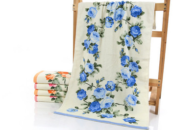 Prosoape de baie din bumbac cu model floral de 75*140 cm pentru adulți, prosoape de baie de plajă Terry pentru baie, prosop de baie cu flori, Serviette de Bain