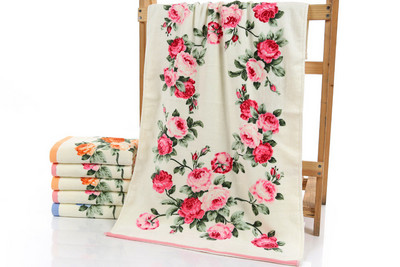 Prosoape de baie din bumbac cu model floral de 75*140 cm pentru adulți, prosoape de baie de plajă Terry pentru baie, prosop de baie cu flori, Serviette de Bain