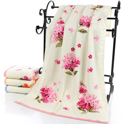 Prosoape de baie din bumbac cu model floral de 75*140 cm pentru adulți, prosoape de baie de plajă Terry pentru baie, prosop de baie cu flori, Serviette de Bain