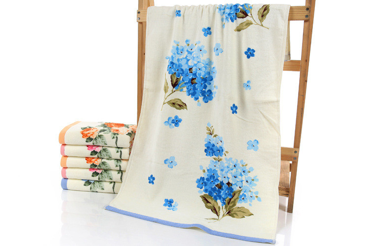 Prosoape de baie din bumbac cu model floral de 75*140 cm pentru adulți, prosoape de baie de plajă Terry pentru baie, prosop de baie cu flori, Serviette de Bain
