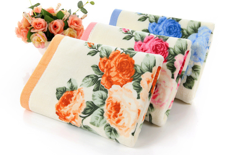 Prosoape de baie din bumbac cu model floral de 75*140 cm pentru adulți, prosoape de baie de plajă Terry pentru baie, prosop de baie cu flori, Serviette de Bain