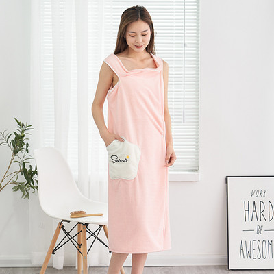 Didelio dydžio nešiojamas mikropluošto chalatas moterims dušas moterims minkštas vonios rankšluosčiai namų tekstilė Vonios rankšluosčiai ir pirties rankšluosčiai Vonios kambarys