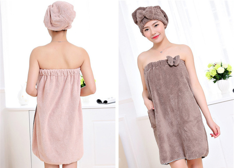 „Soft Magic“ nešiojamas moteriškas dušo rankšluostis Madinga elegantiška greitai džiūstanti „Bowknot“ vonios suknelė SPA apvyniojama kūną sugeriantis rankšluostis