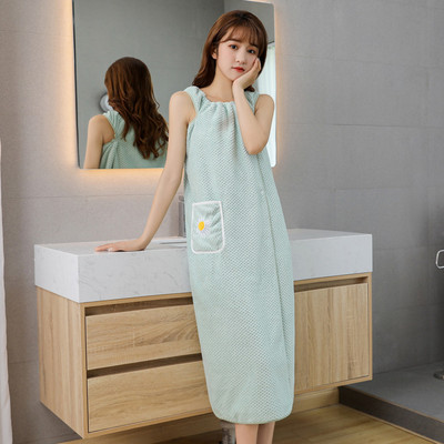 Chalatas Galima nešioti Įvyniojamas vonios rankšluostis Coral Velvet vonios sijonas Cross Border vonios rankšluostis suaugusiems Sling Buitinis chalatas